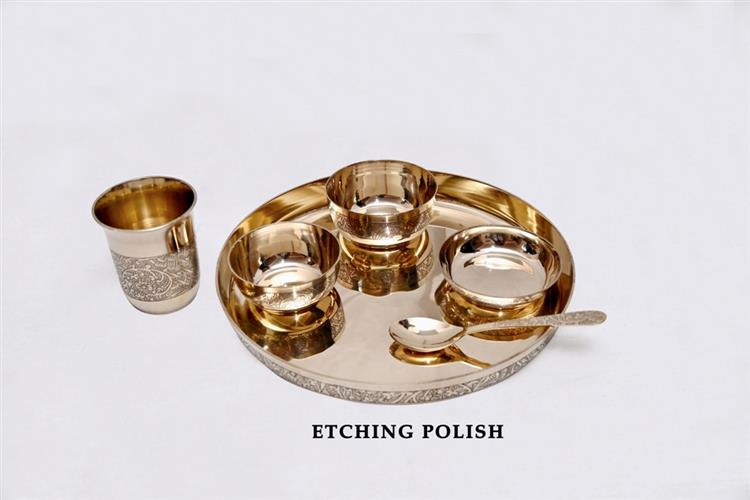 THALI SET ETCHING POLISH-11"/11.5"