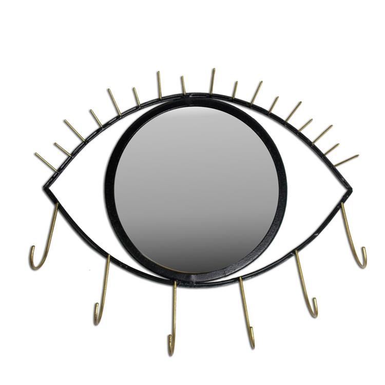 EYE WALL MIRROR WITH HOOKS
